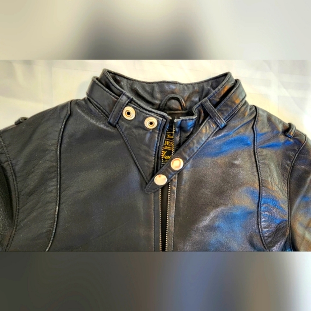 XS Vintage Leather Jacket BLACK